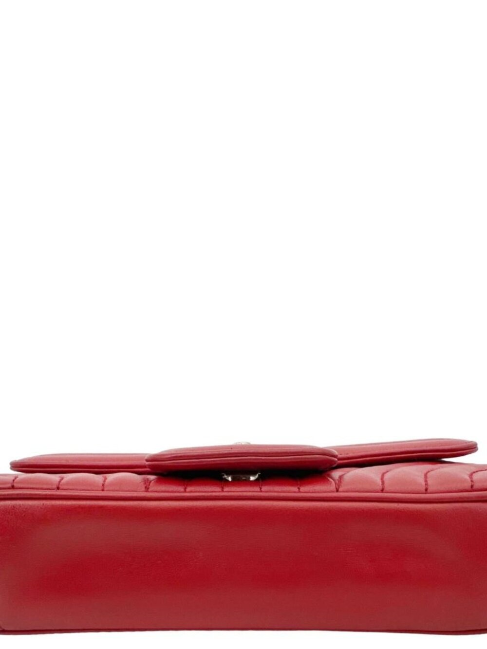 Prada  Diagramme Flap Calfskin Leather Chain Crossbody Bag Red - Picture 5 of 12